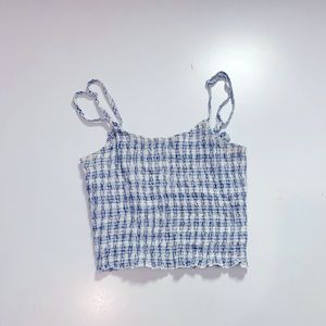 John Galt California Gignham crop top